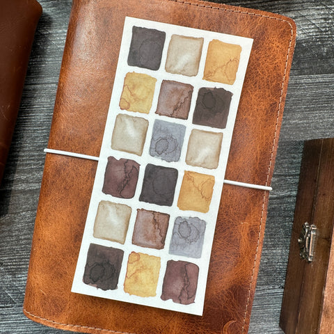 Full Page Sticker Sheet- Hobonichi Weeks- Autumn | Watercolor & Ink Collection