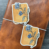 Blue Flowers Large Sticker