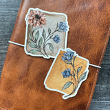 Blue Flowers Large Sticker