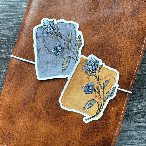 Blue Flowers Large Sticker