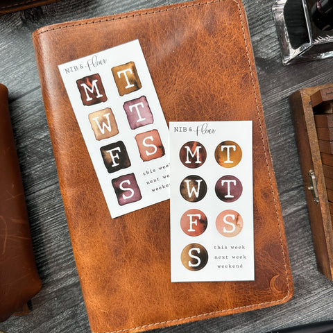 Thankful Watercolor Weekday Sticker Sheet