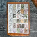 Full Page Sticker Sheet- Iris Scroll | Watercolor & Ink Collection