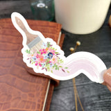 Floral Paintbrush Vinyl Sticker