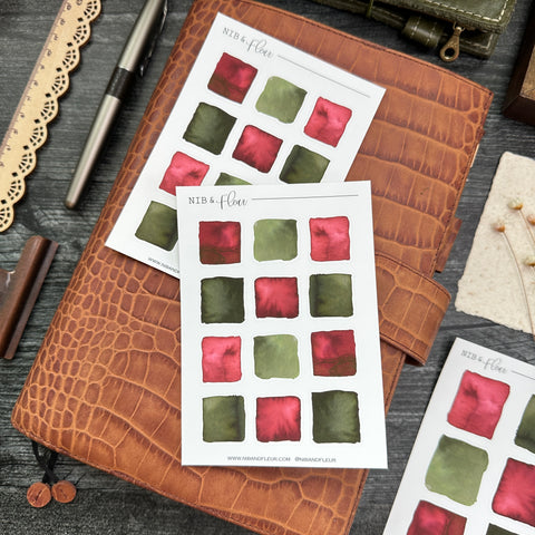 Apple Small Swatches Sticker Sheet | Watercolor & Ink Collection