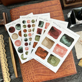 Earth Large Circles Sticker Sheet | Watercolor & Ink Collection