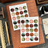 Earth Large Circles Sticker Sheet | Watercolor & Ink Collection