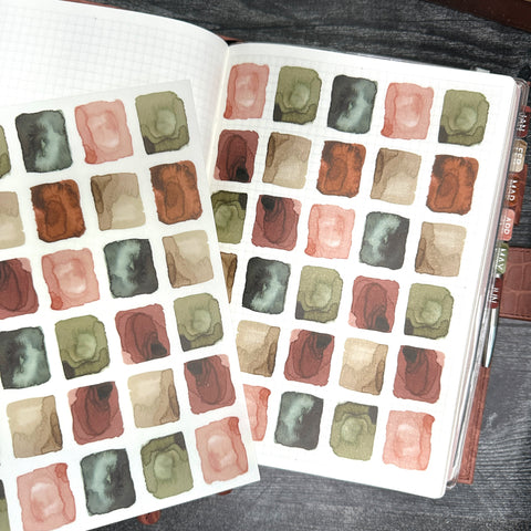 B6 Full Page Sticker Sheet- Earth | Watercolor & Ink Collection