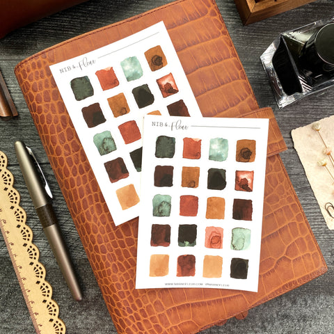 Woodlands Small Swatches Sticker Sheet | Watercolor & Ink Collection